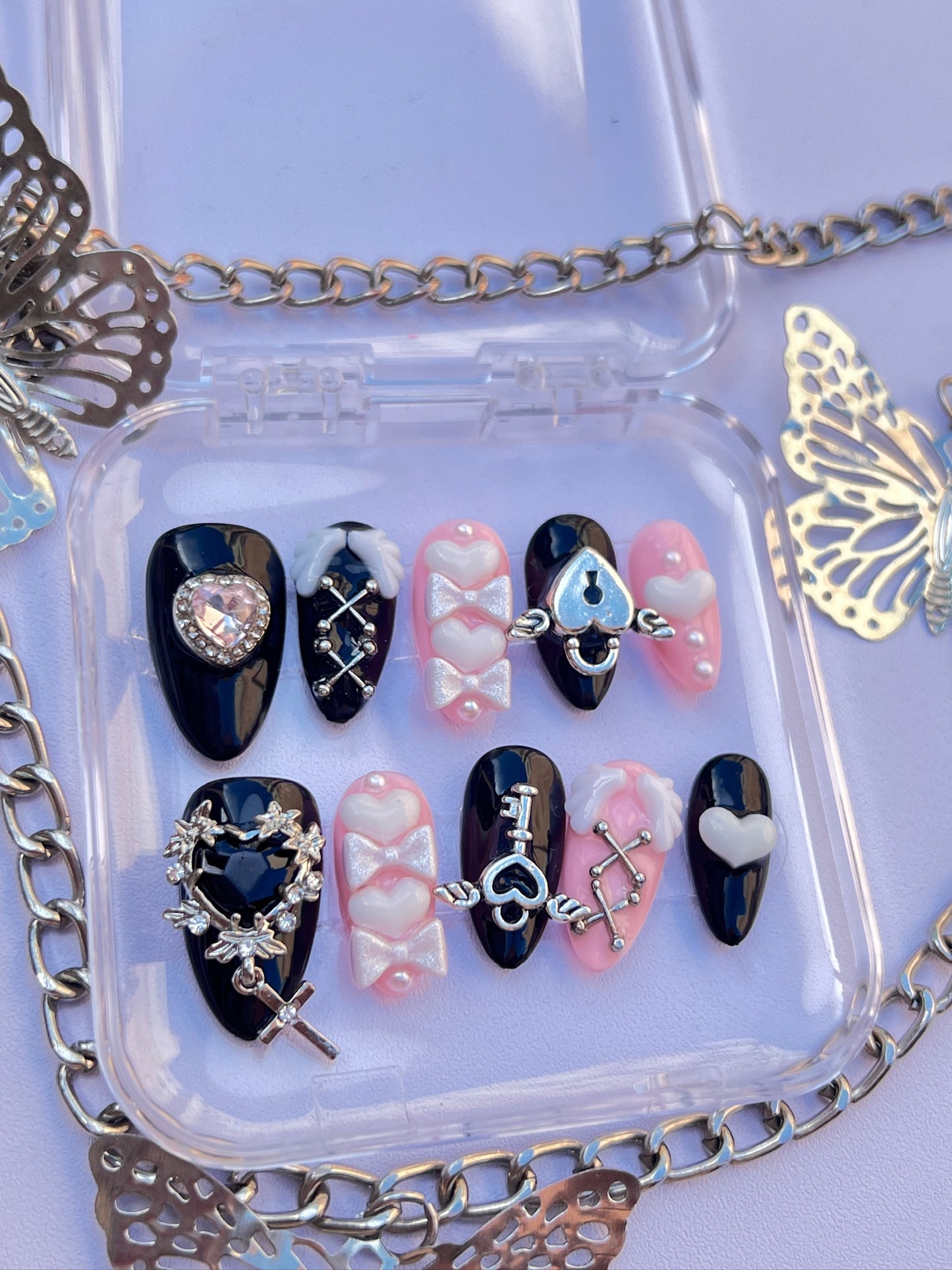 Locked in Love - Mia World Handmade Press-On Nail Set