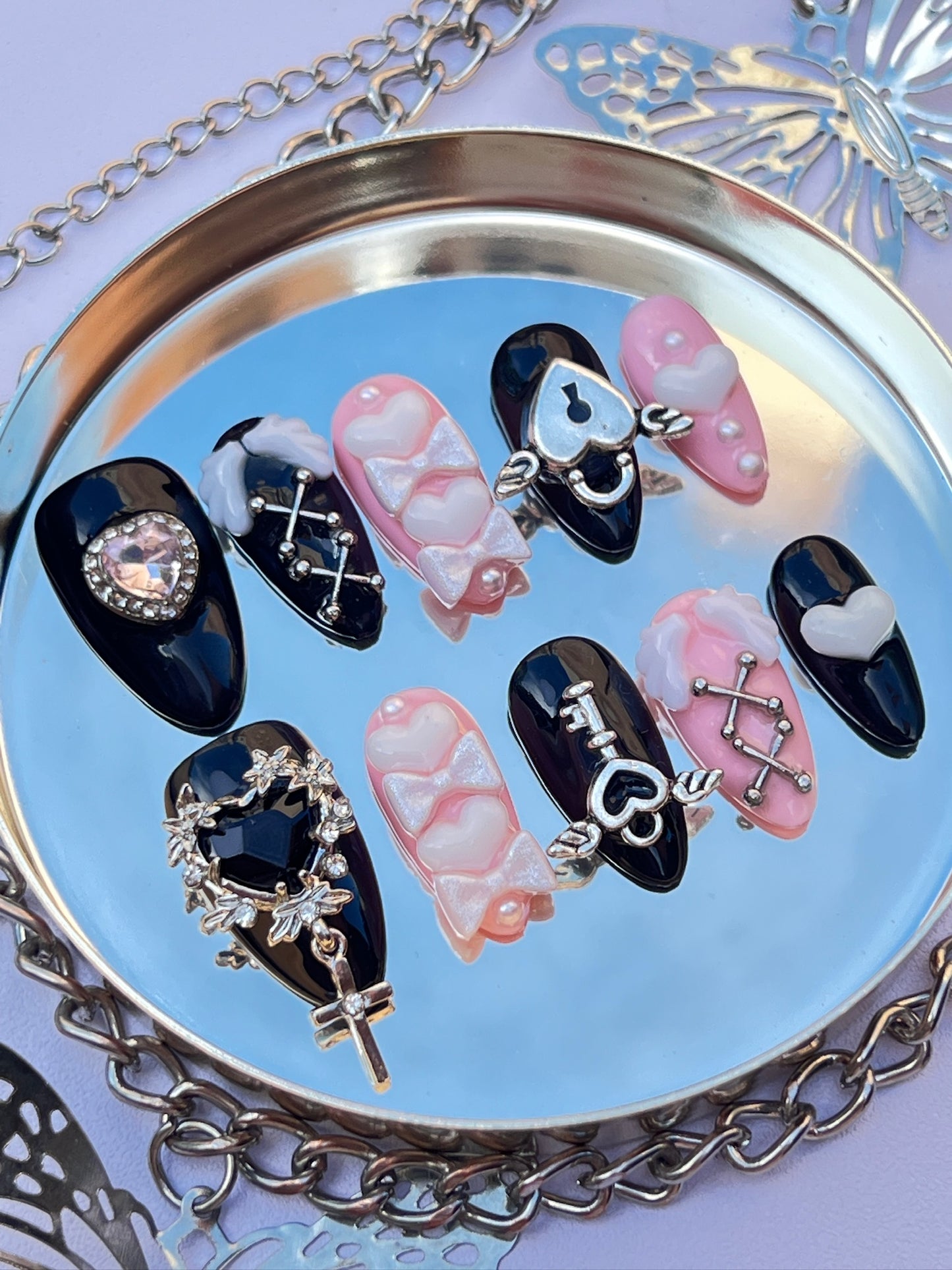 Locked in Love - Mia World Handmade Press-On Nail Set