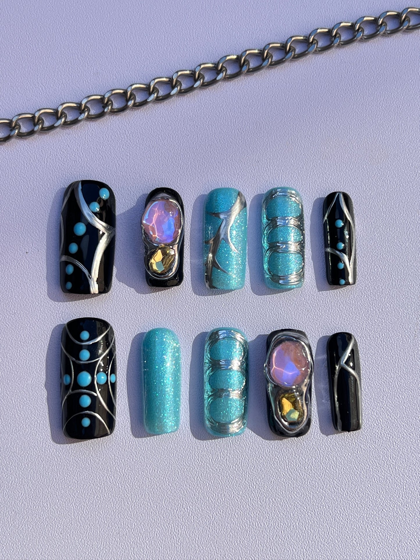 Oceanic Mystique - Mia World Handmade Press-On Nail Set