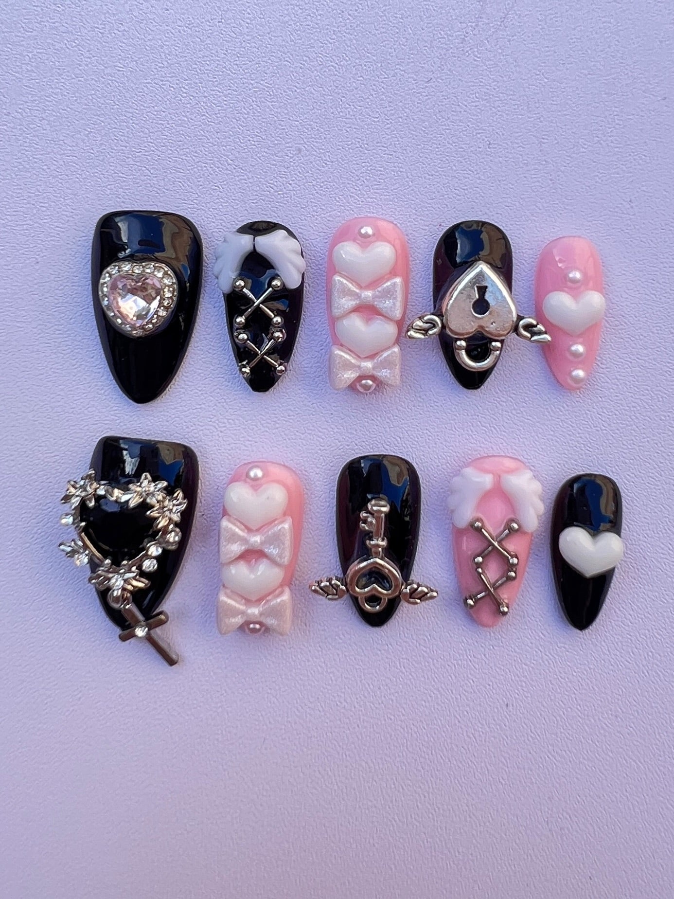 Locked in Love - Mia World Handmade Press-On Nail Set