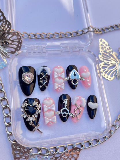 Locked in Love - Mia World Handmade Press-On Nail Set