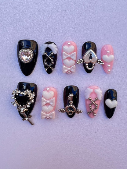Locked in Love - Mia World Handmade Press-On Nail Set