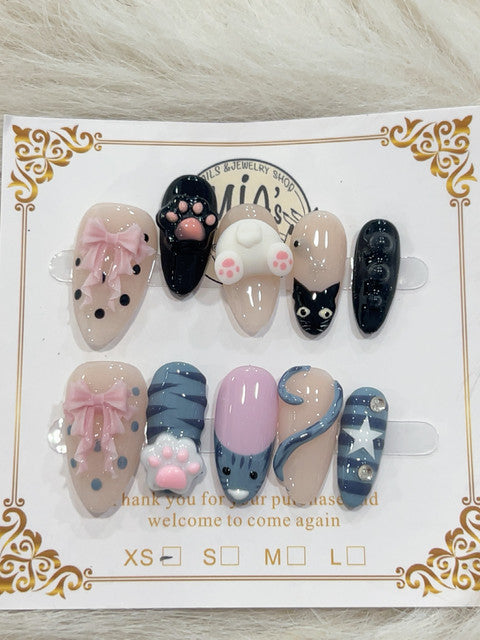 Midnight Kawaii Mix handmade press-on nails - image 1