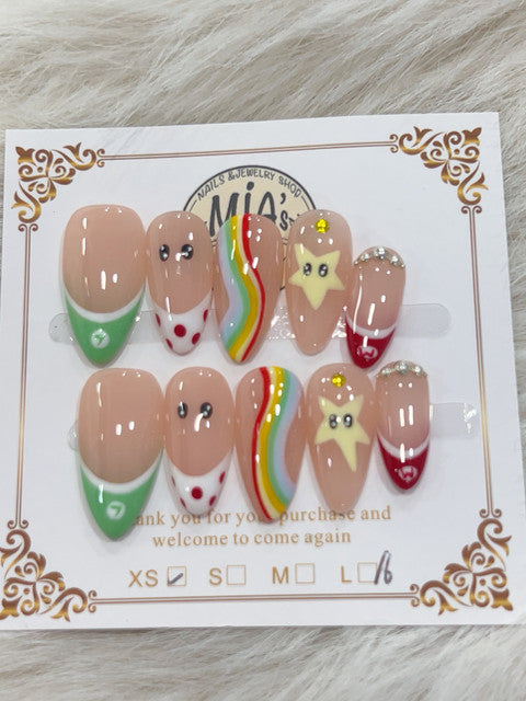Kawaii Picnic Mix handmade press-on nails - image 1