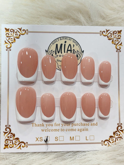 Classic Nude French handmade press-on nails - image 2