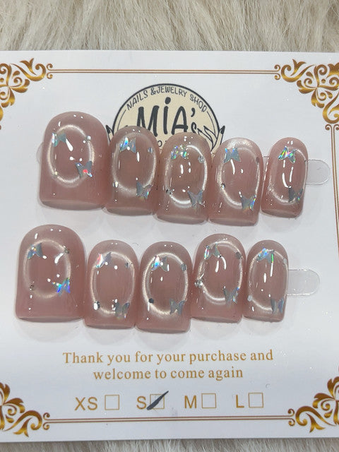 Crystal Mocha handmade press-on nails - image 2
