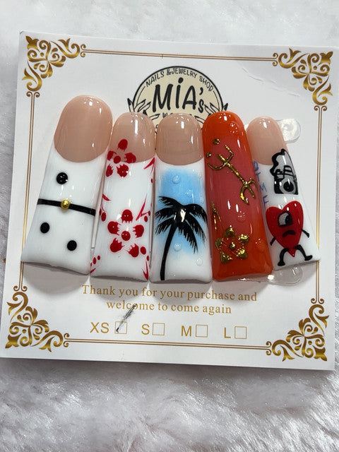 Card Suit Pop Art handmade press-on nails - image 1