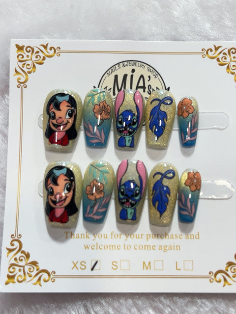 Cartoon Character Mix handmade press-on nails - image 1
