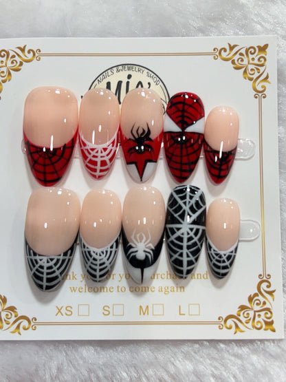 Spiderweb Halloween handmade press-on nails - image 1