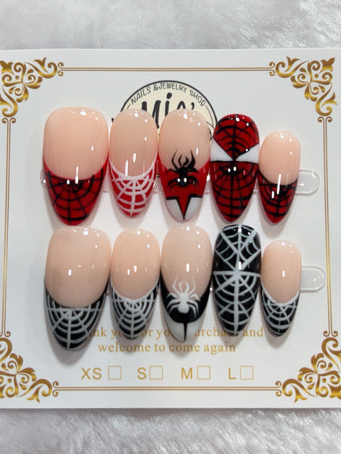 Spiderweb Halloween handmade press-on nails - image 2